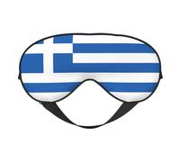 Comfortable Sleep Greek Flag Print Eye Mask – Full Eye Covers, Adjustable, Soft & Breathable for Travel, Meditation