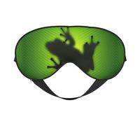 Comfortable Sleep Green Frog Shadow Print Eye Mask - Full Eye Covers, Adjustable, Soft & Breathable for Travel, Meditation