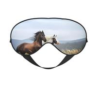 Comfortable Sleep Horses Running Art Print Eye Mask â€“ Full Eye Covers, Adjustable, Soft & Breathable for Travel, Meditation