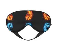 Comfortable Sleep Ice and Fire Boxing Print Eye Mask – Full Eye Covers, Adjustable, Soft & Breathable for Travel, Meditation