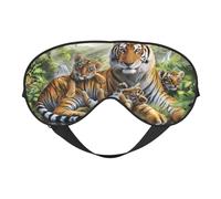 Comfortable Sleep Jungle Tigers Cub Print Eye Mask - Full Eye Covers, Adjustable, Soft & Breathable for Travel, Meditation