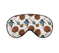 Comfortable Sleep Masks Cartoon Thanksgiving Turkey White Blackout Sleeping Eye Mask Blindfold Eyeshade No Pressure Eye Sleep Shade Cover