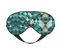 Comfortable Sleep Mermaid Fish Scale Print Print Eye Mask – Full Eye Covers, Adjustable, Soft & Breathable for Travel, Meditation