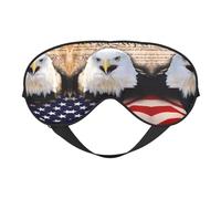 Comfortable Sleep Patriotic Bald Eagle with American Flag Print Eye Mask - Full Eye Covers, Adjustable, Soft & Breathable for Travel, Meditation