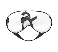 Comfortable Sleep Penguin Dabbing Print Eye Mask â€“ Full Eye Covers, Adjustable, Soft & Breathable for Travel, Meditation