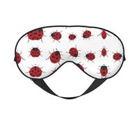 Comfortable Sleep Seven Star Ladybird Print Eye Mask – Full Eye Covers, Adjustable, Soft & Breathable for Travel, Meditation