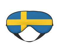 Comfortable Sleep Swedish Flag Print Eye Mask – Full Eye Covers, Adjustable, Soft & Breathable for Travel, Meditation