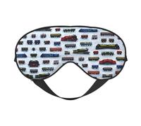 Comfortable Sleep Train Cars Print Eye Mask â€“ Full Eye Covers, Adjustable, Soft & Breathable for Travel, Meditation