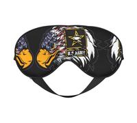 Comfortable Sleep US Army Cool American Flag Eagle Print Eye Mask – Full Eye Covers, Adjustable, Soft & Breathable for Travel, Meditation