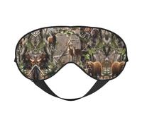 Comfortable Sleep Wildlife Hunting Deer Bear Elk Print Eye Mask â€“ Full Eye Covers, Adjustable, Soft & Breathable for Travel, Meditation