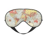 Comfortable Sleep World Map Print Eye Mask â€“ Full Eye Covers, Adjustable, Soft & Breathable for Travel, Meditation