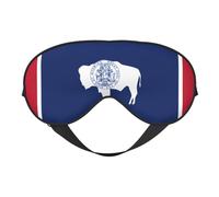 Comfortable Sleep Wyoming State Flag Print Eye Mask – Full Eye Covers, Adjustable, Soft & Breathable for Travel, Meditation