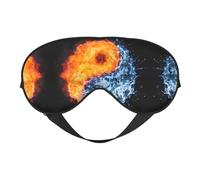 Comfortable Sleep yin yang fire Water Print Eye Mask – Full Eye Covers, Adjustable, Soft & Breathable for Travel, Meditation