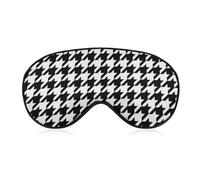 Comfortable Sleeping Eye Mask Cover,Adjustable Strap Sleep Eye Mask,Sleep Shade Cover for Travel Yoga Nap Compatible with Abstract Modern Striped Houndstooth and Watercolor Effect Black
