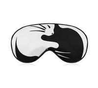 Comfortable Sleeping Eye Mask Cover,Adjustable Strap Sleep Eye Mask,Sleep Shade Cover for Travel Yoga Nap Compatible with Yin Yang Black and White Sleepy Cat