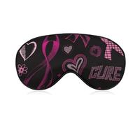 Comfortable Sleeping Eye Mask Cover, Adjustable Strap Sleep Eye Mask, Sleep Shade Cover for Travel Yoga Nap Compatible with Breast Cancer Awareness Hope Love Cure Pink Black