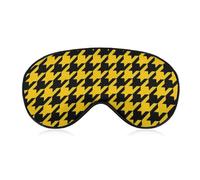 Comfortable Sleeping Eye Mask Cover,Adjustable Strap Sleep Eye Mask,Sleep Shade Cover for Travel Yoga Nap Compatible with Yellow and Black Houndstooth