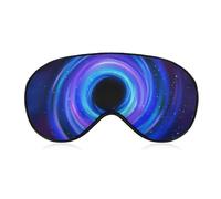 Comfortable Sleeping Mask, Airplane Travel Adjustable Strap Sleep Eye Mask, Black Hole in Abstract Space Blue