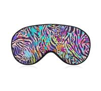 Comfortable Sleeping Mask, Airplane Travel Adjustable Strap Sleep Eye Mask, Rainbow Animal Zebra Tiger Cheetah Leopard Print Splatter
