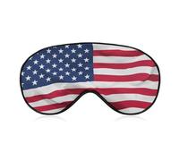 Comfortable Sleeping Mask, Airplane Travel Adjustable Strap Sleep Eye Mask, Red Blue White American Flag