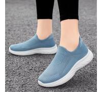 Comfortable Slip On Walking Shoes For Women Orthopedic Shoe Air Cushion Non Slip Athletic Flat Running Driving Shoes (Blue-D, 7.5)