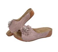 Comfortable Slippers For Ladies-Women'S Stylish Opentoe With Top And Flower Slippers Are Comfortable Shoes With Temperament