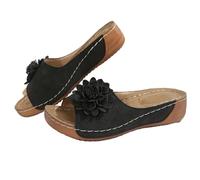 Comfortable Slippers For Ladies-Women'S Stylish Opentoe With Top And Flower Slippers Are Comfortable Shoes With Temperament