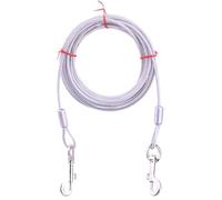 Comfortable Soft Padded Handle Chew Proof Metal Dog Leash for Medium Large Dogs Stainless Steel Pet Dog Tie Out Cable Chain Link Anti Chew Strong Anti Bite Dog Leash