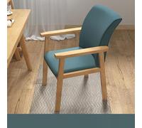 Comfortable Solid Wood Dining Chair with Armrests Dark Green Upholstered Accent Chair for Living Room Kitchen Office and Bedroom - 18.1x21.6x32.7in