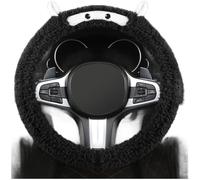 Comfortable Steering Wheel Cover with Cartoon Lamb Synthetic Fleece and Non Slip Beads for Standard Steering Wheels Providing Warmth (A)