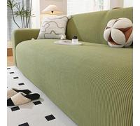 Comfortable Stretch Velvet Sofa Cover - Non-Slip Eco-Friendly Couch Protector Perfect Upgrade for Apartment Fur Machine Washable Green Fits 4-Seater Sofas