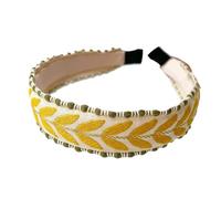 Comfortable Stretchy Headband Leaf Pattern Embroidery Breathable Cloth Hair Accessory Stylish Hair Ornament For Women Multi Color Hairband For Daily Use