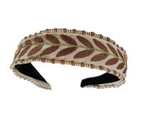 Comfortable Stretchy Headband Leaf Pattern Embroidery Breathable Cloth Hair Accessory Stylish Hair Ornament For Women Multi Color Hairband For Daily Use