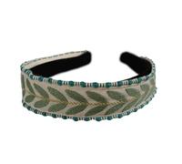 Comfortable Stretchy Headband Leaf Pattern Embroidery Breathable Cloth Hair Accessory Stylish Hair Ornament For Women Multi Color Hairband For Daily Use