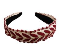 Comfortable Stretchy Headband Leaf Pattern Embroidery Breathable Cloth Hair Accessory Stylish Hair Ornament For Women Multi Color Hairband For Daily Use