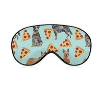 Comfortable & Super Soft Australian Cattle Dog Pizzas Art Eye Mask for Men Women and Kids, Eyeshade with Elastic Strap Lunch Break Traveling Sleeping Eye Mask Cover for Travel