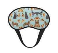Comfortable & Super Soft Australian Cattle Dog Pizzas Art Sleeping Eye Mask with Elastic Band for Naps Shift Work Blindfold Game - Pressureless Eyeshade