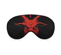 Comfortable & Super Soft Baphomet Satanic Goat Head with Third Eye Red Art Sleeping Eye Mask for Naps Travel Meditation, Traveling Sleeping Eye Mask Cover for Girls Women Kids, BlockLight