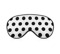 Comfortable & Super Soft Black Polka Dot Pattern Sleeping Eye Mask for Boys Girls, Eyeshade with Adjustable Strap Lunch Break Traveling Sleeping Eye Mask Cover