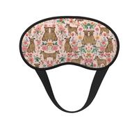 Comfortable & Super Soft Brussels Griffon Dog Floral Art Sleeping Eye Mask with Adjustable Strap for Travel/Naps/Yoga/Plane/Night - No Pressure Eyeshade