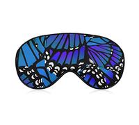 Comfortable & Super Soft Butterfly in Blue Art Eye Mask for Men Women and Kids, Eyeshade with Elastic Strap Lunch Break Traveling Sleeping Eye Mask Cover for Travel