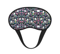 Comfortable & Super Soft English Springer Spaniel and Retro Floral Art Sleeping Eye Mask with Adjustable Strap for Travel/Naps/Yoga/Plane/Night - No Pressure Eyeshade