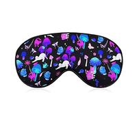 Comfortable & Super Soft Eye Mask 3D Eye Cover for Adult Kids Boys Teens, Magical Mushroom Butterfly White Cats Art Sleeping Mask for Sleep Shift Work Work, Machine Washable BlockLight
