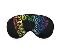 Comfortable & Super Soft Eye Mask 3D Eye Cover for Girls Women Kids, Silk Sleep Mask Sleeping Eye Mask Eye Cover with Adjustable Strap (LGBT Pride Gay Couple Heart Love Rainbow Art)