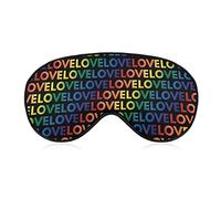 Comfortable & Super Soft Eye Mask D Eye Cover for Kids Girls Teens Women, Silk Sleeping Mask Lunch Break Traveling Sleeping Eye Mask Cover (Pride Love Rainbow LGBT Word Art)