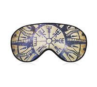 Comfortable & Super Soft Eye Mask Eye Cover for Men & Women, Silk Sleeping Mask Sleeping Eye Mask Eye Cover with Adjustable Strap (Magic Ancient Viking Gold Vegvisir Navigation Compass Art)