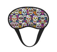 Comfortable & Super Soft Eye Mask for Travel Work Shift Sleep Naps - Day of The Dead Mexican Skull Floral Art No Pressure Sleeping Eye Mask for Boys & Girls
