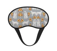 Comfortable & Super Soft Great Pyrenees Dog Pizza Art Sleeping Eye Mask with Adjustable Strap for Travel/Naps/Yoga/Plane/Night - No Pressure Eyeshade