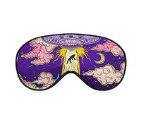 Comfortable & Super Soft Psychedelic Alien Abduction UFO Art Sleeping Eye Mask for Boys Girls, Eyeshade with Adjustable Strap Lunch Break Traveling Sleeping Eye Mask Cover