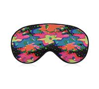 Comfortable & Super Soft Psychedelic Space Alien Art Sleeping Eye Mask for Men Women Kids, Blindfold Eyeshade with Elastic Strap Lunch Break Traveling Sleeping Eye Mask Cover